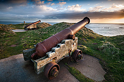 苏格兰,苏格兰边境,大炮,堡垒,保护者,萨默塞特,远眺,港口