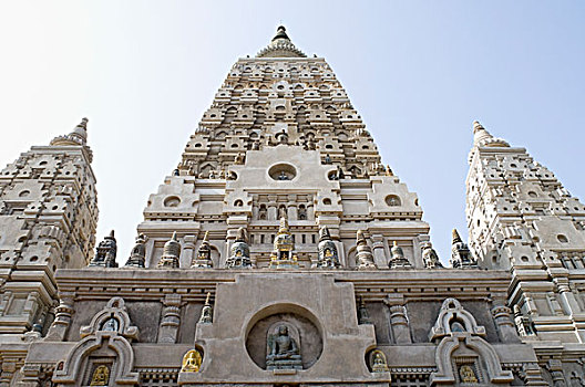 仰视,庙宇,比哈尔邦,印度