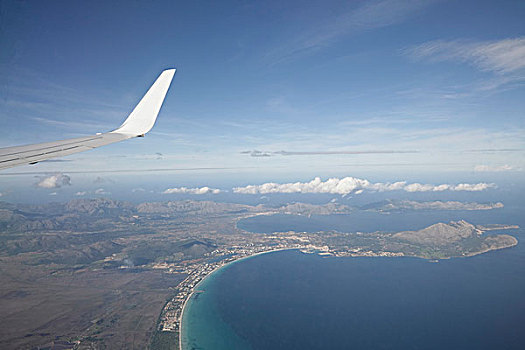 风景,飞机,马略卡岛,巴利阿里群岛