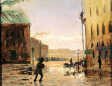 雨,秋天,圣彼得堡,1867年