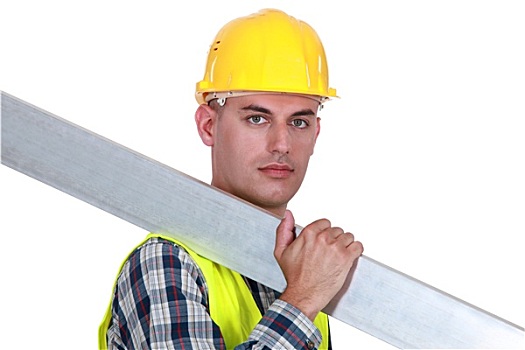 建筑工人,钢铁,木板