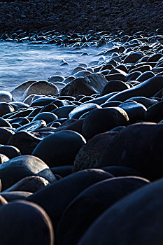圆,石头,海滩,头部,丁格尔湾,丁格尔半岛,凯瑞郡,爱尔兰,欧洲