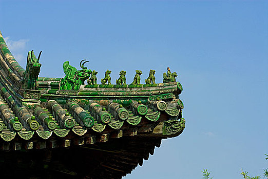 古代建筑屋顶上的脊兽