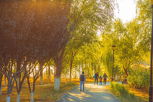 北京昌平秋季白浮厅公园景色