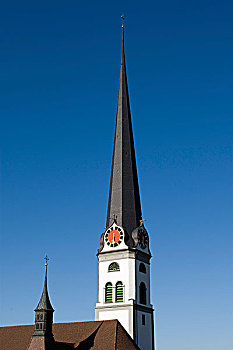 尖顶,最高,塔,天主教,教堂,瑞士