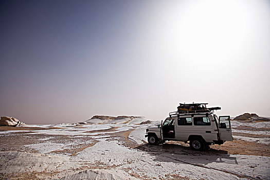 吉普车,白沙漠,利比亚沙漠,埃及