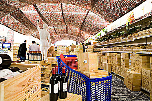 法国,葡萄酒,大型超市