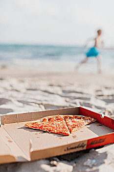 比萨饼,收件箱,沙滩
