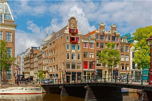 城市风光,阿姆斯特丹,运河,特色,房子,荷兰