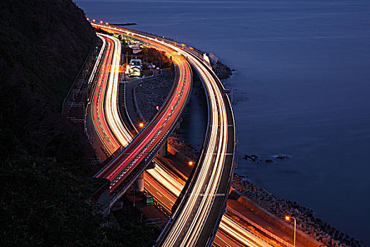 夜景,高速公路