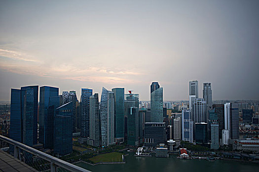 城市,摩天大楼,黎明,新加坡