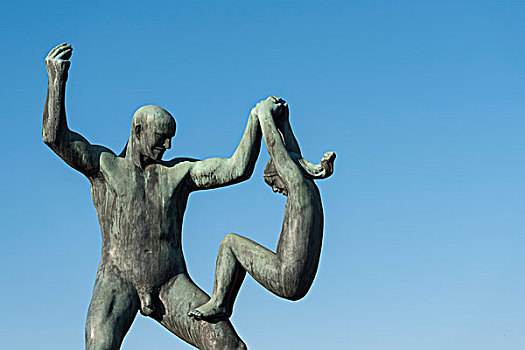 男人,玩,女孩,青铜,雕塑,古斯塔夫-维格朗,公园,奥斯陆,挪威,欧洲