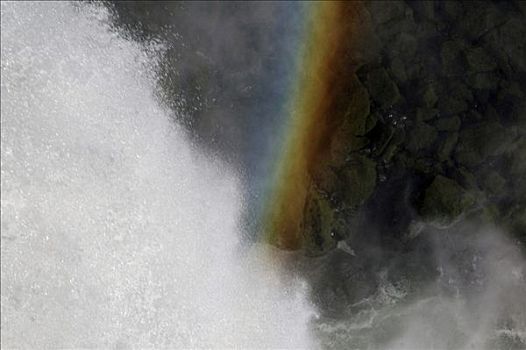 伊瓜苏瀑布,边界,阿根廷,巴西,特写,瀑布,喉咙,彩虹