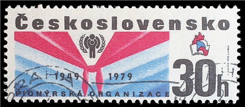 邮票,捷克斯洛伐克,图像,纪念,周年纪念,移动,孩子