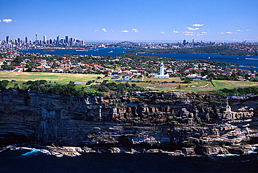 麦夸里岛,灯塔,悉尼,澳大利亚,俯视
