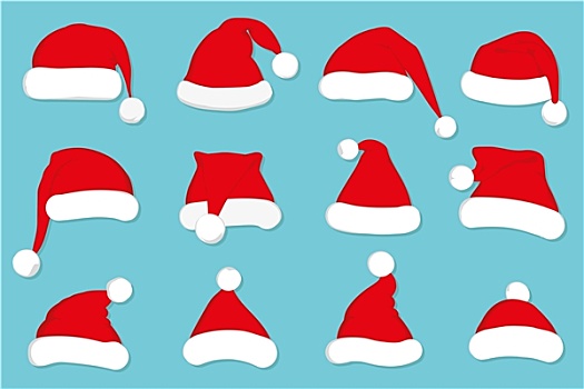 圣诞老人,红色,帽子,蓝色背景
