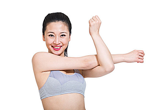 棚拍運動的年輕女人