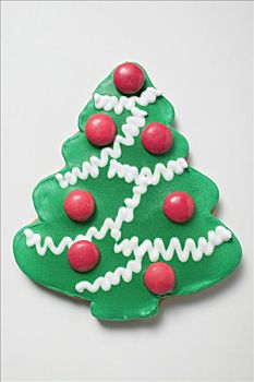 圣诞树,饼干,装饰,巧克力豆