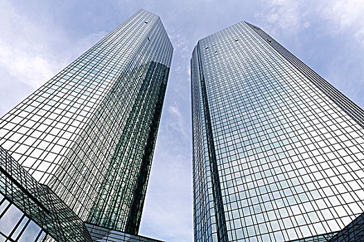 德国,银行,总部,反射,高层建筑,塔楼,法兰克福,黑森州,欧洲