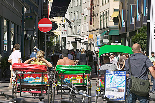 通勤,旅行,人力三轮车,广场,哥本哈根,丹麦