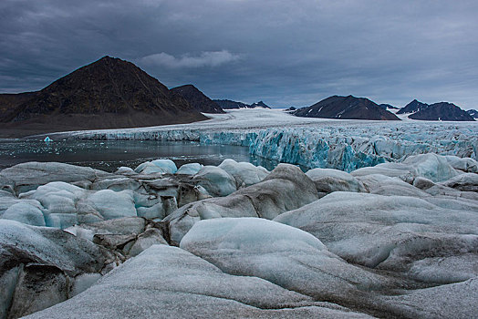巨大,冰河,斯瓦尔巴特群岛,北极,挪威,欧洲