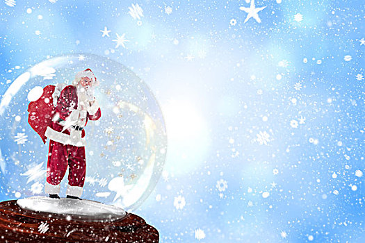 圣诞老人,安静,雪中,球体