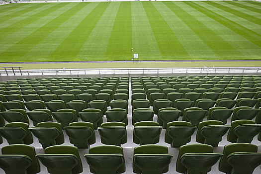 爱尔兰,都柏林,空,座椅,绿色,场地,体育场