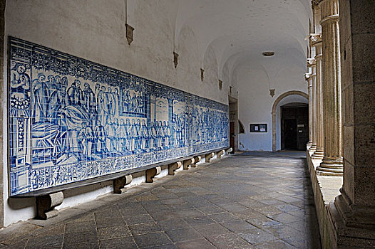 大,瓷砖,图像,教堂,地区,葡萄牙,欧洲