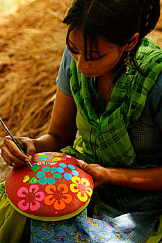 学生,艺术,达卡,大学,颜料,陶器,新年,白天,日历,孟加拉,四月,2007年