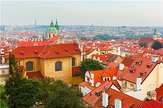 航拍,俯视,老城,布拉格,捷克共和国