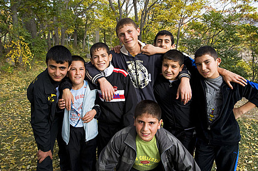亚美尼亚,靠近,埃里温,庙宇,青少年,男孩