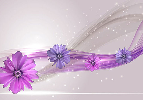 抽象,銀蓮花,花,矢量,背景
