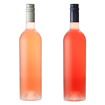桃红葡萄酒,瓶子,白色背景