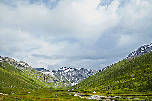 山谷,靠近,瑞士