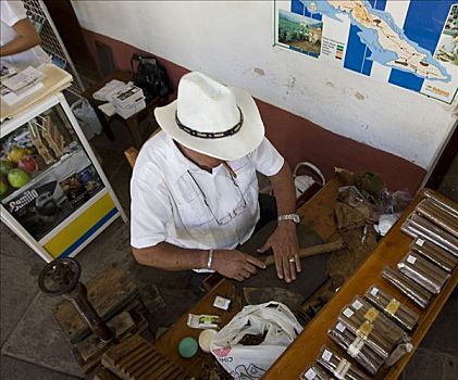 古巴,制作,雪茄,烟草,特立尼达,省,拉丁美洲,北美