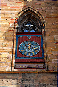 钟表,塔,教堂,哥特式,早,14世纪,世纪,地点,科尔玛,阿尔萨斯,法国,欧洲