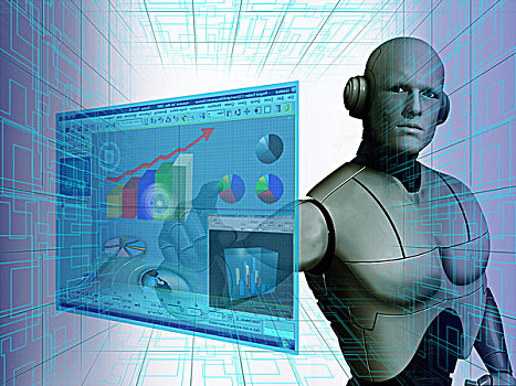 机器人,虚拟,证券交易