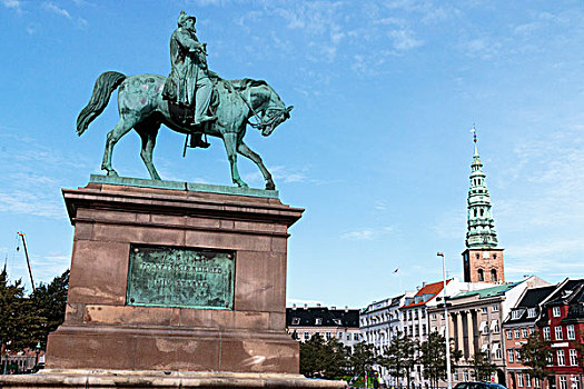 雕塑,国王,丹麦人,议会,哥本哈根,丹麦