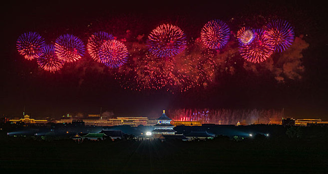 建国七十周年烟花表演