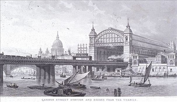 街道,车站,伦敦,1867年,艺术家