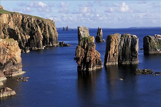 苏格兰,设得兰群岛,海岸,西部,大陆