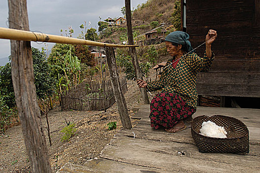 60岁,线,新鲜,传统,工具,乡村,靠近,城镇,下巴,缅甸