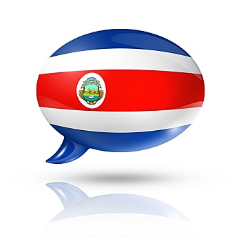 哥斯达黎加,旗帜,对话气泡框