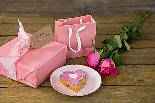 礼盒,玫瑰,心形,饼干,厚木板