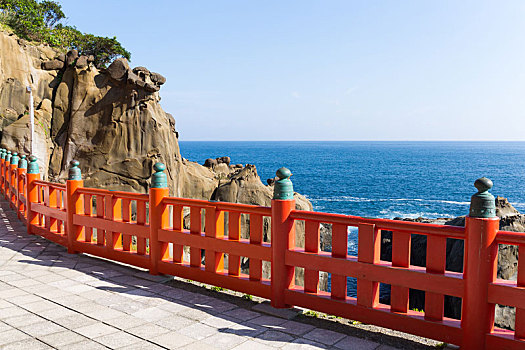 神祠,海岸线,日本