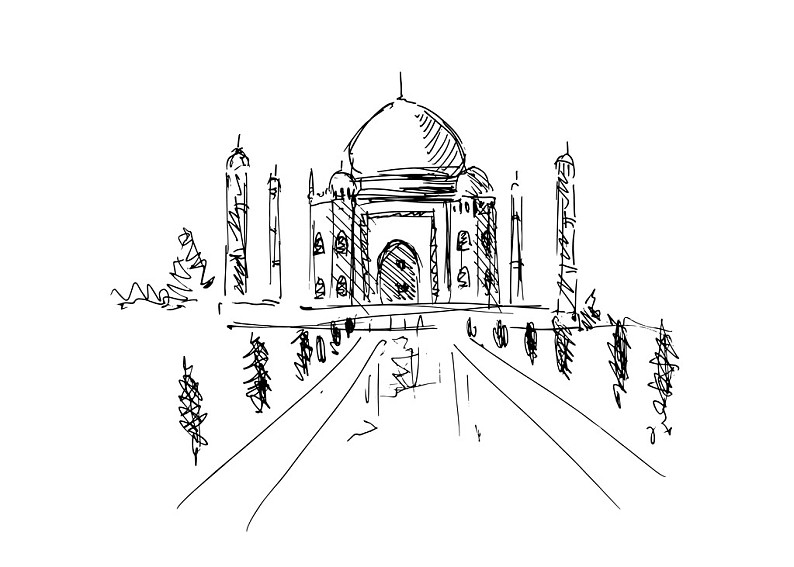印度建筑简笔画图片