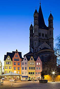 建筑,汉堡鱼市,历史,中心,科隆,圣徒,教堂,北莱茵威斯特伐利亚,德国,欧洲