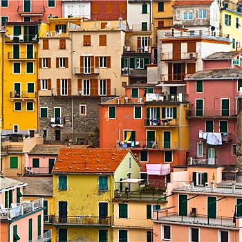 彩色,马纳罗拉,乡村,五渔村,意大利