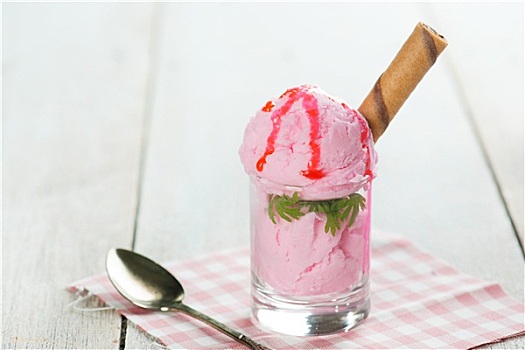 粉色,冰淇淋,玻璃