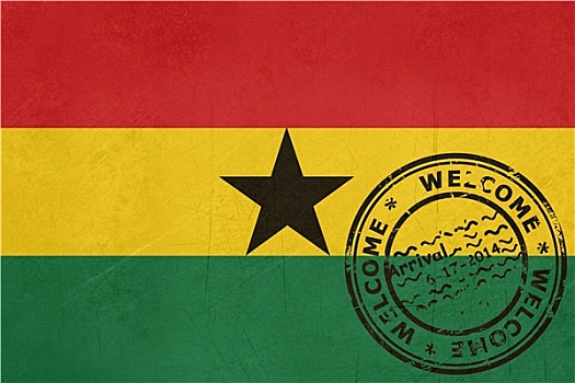 欢迎,加纳,旗帜,护照
